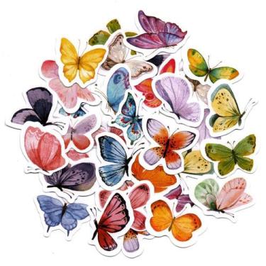 Imagem de Adesivos Decorativos Scrapbook Planner 46 Peças Borboletas - Doce Tern