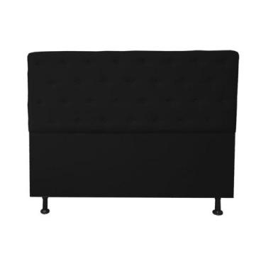 Imagem de Cabeceira Casal Super King Juliana 195cm Para Cama Box Suede Preto - D
