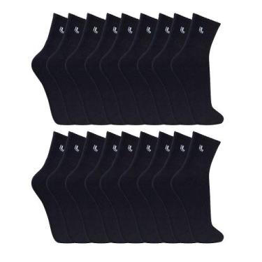 Imagem de Kit 18 Meia Lupo Cano Médio Masculina Original 3245, Preto, G