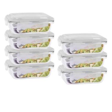 Imagem de Jogo 7 Potes 640ml Vidro Hermético Anel Vedação - VARI TUDO, Retangula