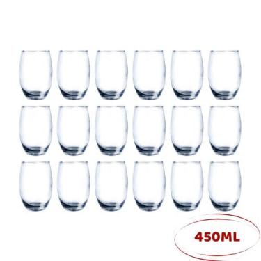 Imagem de Jogo 18 Copos Redondos 450ml Transparente Suco Agua - PRATICASA