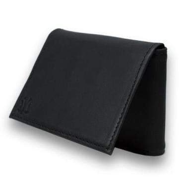 Imagem de Carteira Masculina Couro em L Repartiçoes Porta Documentos e Cartoes B