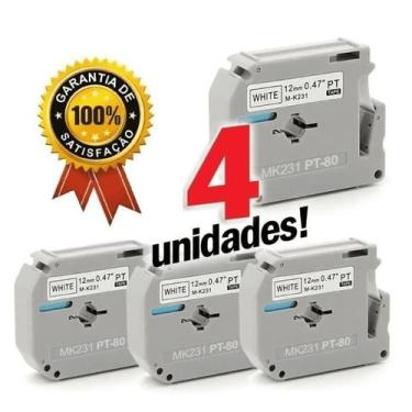 Imagem de 4 Fitas Compatível Etiquetador Brother Pt-70 Pt-80 Pt-90 - xfull