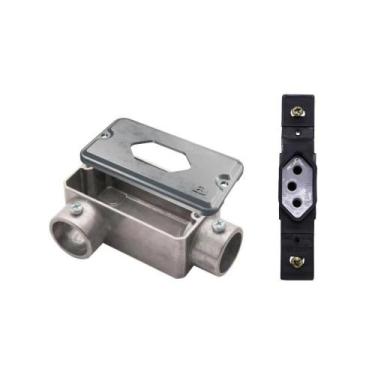 Imagem de Condulete LR+Tampa 1 Mod Losangular Wetzel+Tomada Transmóbil