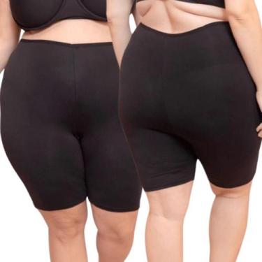 Imagem de Kit 2 Short Feminino Plus Size Anagua Segunda Pele Usar De Baixo De Sa
