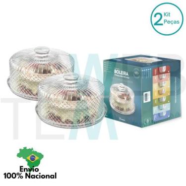 Imagem de Kit 2 Boleiras de Vidro com Tampa Bico de Jaca Vitazza Prato 28cm para