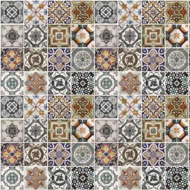 Imagem de Papel De Parede Azulejo Tons Marrom Adesivo Cozinha Banheiro - LRP, Ad