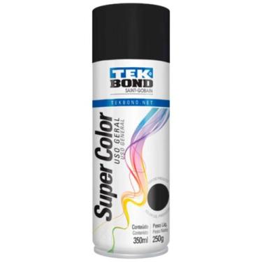 Imagem de Tinta Spray Preto Fosco Tekbond 350ml - 250g, Preto Fosco