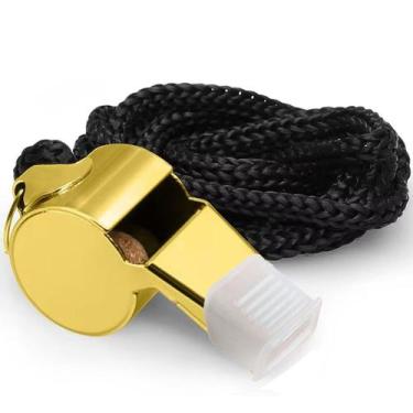 Imagem de Apito Mini Aço Inoxidável Gold Sports Pro com protetor bucal de silico