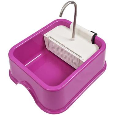 Imagem de Fonte Furacão Pet Quadrada Rosa Bivolt 1,5L