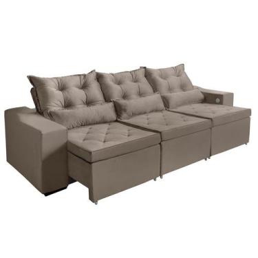 Imagem de Sofá 4 Lugares Opala 2,50 Metros Castor  Retrátil Reclinável Tecnologi