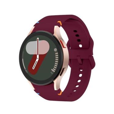 Imagem de Pulseira esportiva compatível com Samsung Galaxy Watch 7 FE 6 5 4 mm e 44 mm/Galaxy Watch 6 Classic de 43 mm e 47 mm/Watch 4 Classic de 46 mm e 42 mm/Watch 5 Pro de 45 mm, feminina e masculina (vinho)