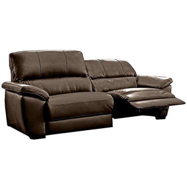 Imagem de Sofá Reclinável Elétrico 3 Lugares Sala de Estar 234cm Guiana Couro Capucino G40 - Gran Belo