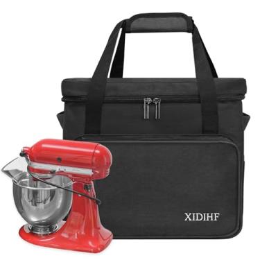 Imagem de XIDIHF Estojo de transporte compatível com mixers KitchenAid de 6 a 8 litros, bolsa de armazenamento durável com bolsos extras para acessórios – preta