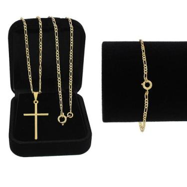 Imagem de Cordão Banhada a ouro 18k 70cm +Pulseira e Pingente . - THAMY SEMI JOI