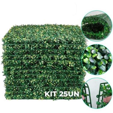 Imagem de Kit Planta Artificial 25 Placas 40x60cm Muro Ingles Jardim Vertical Co