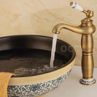 Imagem de Torneira Alta Monocomando Retrô Vintage Banheiro fria quente - OCCY