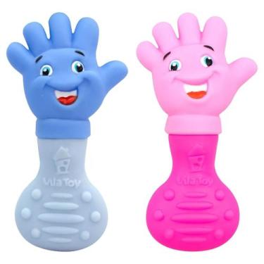 Imagem de Mordedor Bebê Macio Massageador Gengiva Bebe Banho Mãozinha Infantil D