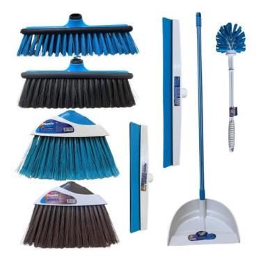 Imagem de Kit Santa Maria Vassoura Rodo Escovão Lavatina Pa Sem Cabo