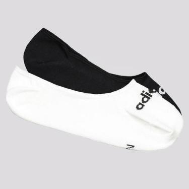 Imagem de Kit Meia Adidas No Show Sapatilha 2 Pares Branca e Preta, P