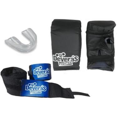 Imagem de Kit boxe infantil com luva de boxe infantil + bandagem para luta muay 
