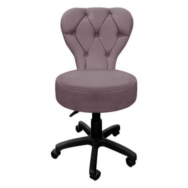 Imagem de Cadeira Mocho SOFT Escritório Estética Veludo - SOFA STORE, Veludo Ros