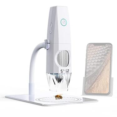 Imagem de Mulcort Microscópio Eletrônico WiFi 2MP 1080P USB Computadores Conectando Microscópio Foto Vídeo Microscópio Eletrônico Portátil com 8 Luzes LED Suporte Dobrável