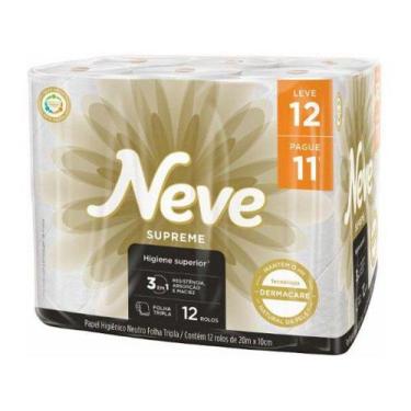 Imagem de Papel Higiênico Folha Tripla Neve Supreme - 12 Rolos 20m, 12 Rolos