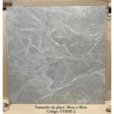 Imagem de Kit 10 Peças Placa de piso autocolante adesivo 3D Marmore Cinza YY8505