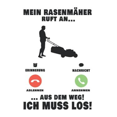 Imagem de Rasenmäher Notizbuch: Mein Rasenmäher ruft an Gärtner Rasen Mähen / 6x9 Zoll / 120 karierte Seiten Seiten