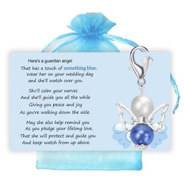 Imagem de MKISHINE Something Blue for Bride to Be on Wedding Gifts Card Bridal Angel Bouquet Garter Charm Gift Card for Daughter on Wedding Day, from Mom Dad Grandma Sister Friends