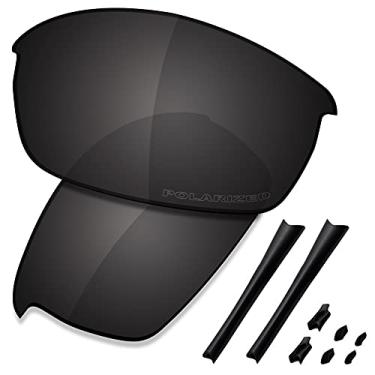 Imagem de Lentes de substituição e kits de borracha premium da Saucer para óculos de sol Oakley Flak Jacket, High Defense - Carbon Black Polarized, One Size
