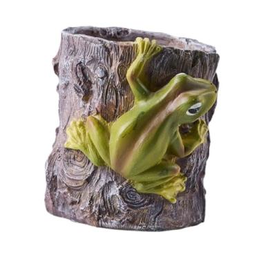 Imagem de IEUDNS Vaso de plantas com estátua de sapo, decoração de mesa em poliresina para peças centrais de mesa, Style B