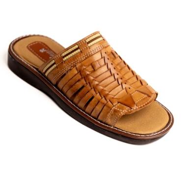 Imagem de Mexico en la Piel Huaraches de couro feitos à mão para homens - Sandálias de dedo aberto sem cadarço - Confortável, respirável, leve, resistente à água, cor marrom - Tamanhos 7US -12US, Bronzeado, 41