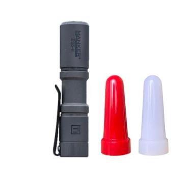 Imagem de Manker E05 II (versão CRI alta lavagem de pedra, 4000K, R9080), lanterna compacta EDC, 519A 800 lúmens, filtro vermelho e branco à prova d'água IPX8