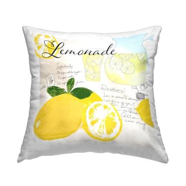 Imagem de Stupell Industries Design de receita de limonada de cozinha por Daniela Santiago almofada impressa para interior, 45 x 18 x 46, amarelo