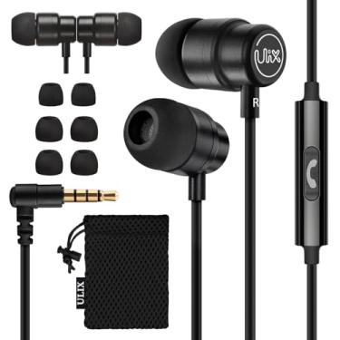 Imagem de UliX Fones de ouvido intra-auriculares Rider com fio, fones de ouvido com microfone, 5 anos de garantia, com cabo antiembaraço, fones de ouvido para iPhone, iPad, Samsung, estudantes, crianças,