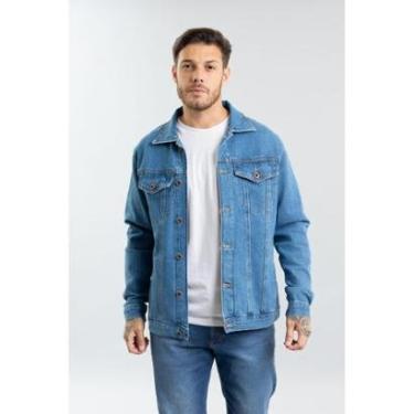 Imagem de Jaqueta Jeans Masculina Tradicional Escuro Dialogo-Masculino
