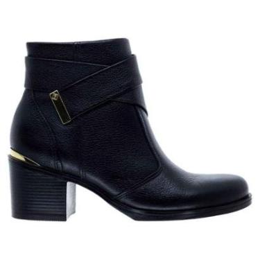 Imagem de Bota Cano Curto Pegada Feminina Couro 280301 Preta-Feminino