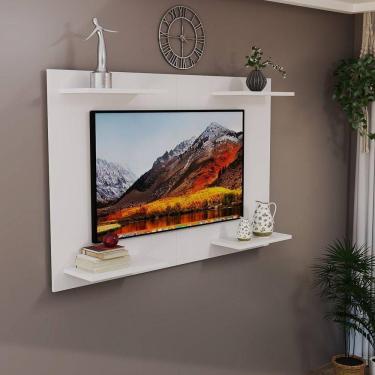 Imagem de Painel Para TV Até 50 Pol Home Amanda Em MDF Laqueado Moderno Branco
