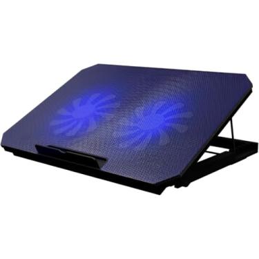 Imagem de Suporte Para Notebook Com Cooler Duplo Silencioso Com 8 Níveis de Ajuste Ergonômico, Saída USB Adicional e Iluminação Interna Base Para Notebook de Até 17 Polegadas