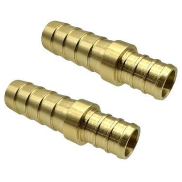 Imagem de GRIDTECH Latão 1/5.1 cm PEX para 3/20.3 cm Conexão do conector de farpa de mangueira, adaptador sem chumbo, suporte de alta pressão resistente, resistente à ferrugem e à corrosão (1/5.1 cm PEX 1/5.1