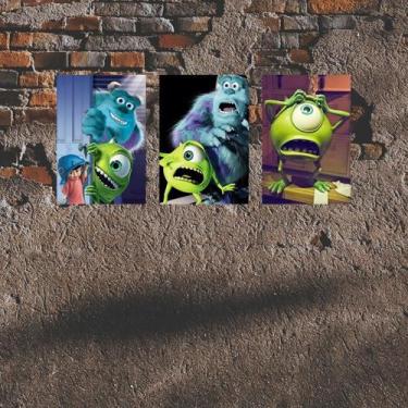 Imagem de Kit 3 Placas Decorativas Monstros SA MDF 3mm 18x26 - Brothers Mineiros