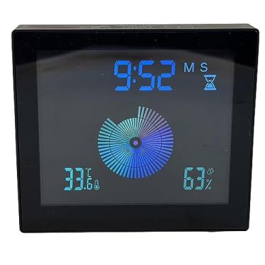 Imagem de Relógio de Chuveiro Com Temporizador Digital, Relógio de Parede Com Display de Umidade e Temperatura Com Ventosa, Ideal para Banheiro Doméstico, Relógio Termômetro Externo (Preto)