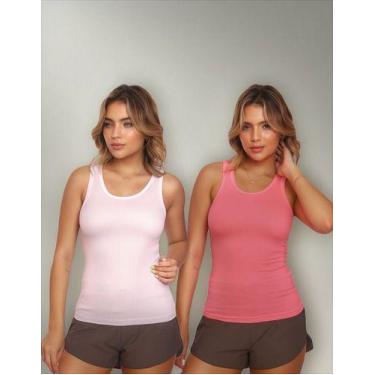 Imagem de Kit 2 Regatas Nadador Fitness Academia Canelada - MC Digital, M, Rosa,