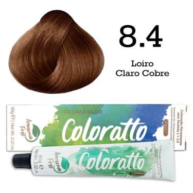 Imagem de Coloração Coloratto 8.4 Loiro Claro Cobre  Itallian Color