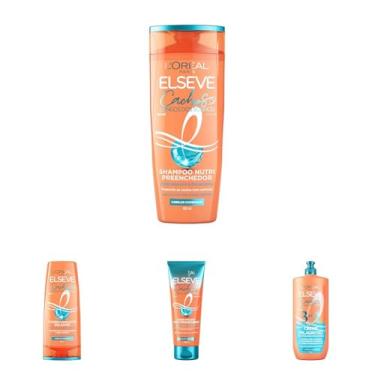 Imagem de Kit L'Oréal Paris Elseve Cachos Longos Dos Sonhos: Shampoo 400Ml + Condicionador 400ml + Creme Noturno 200Ml + Creme Milagroso 3 Em 1 500Ml