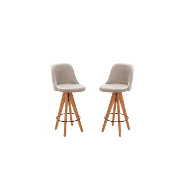 Imagem de Kit 2 Banquetas Altas Giratórias Júlia Bege