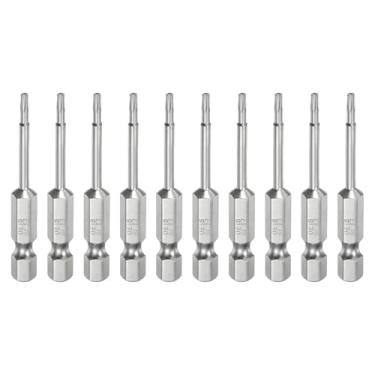 Imagem de HARFINGTON 10 peças T7 Bit Torx de segurança 6 mm haste sextavada 5 cm de comprimento S2 aço magnético resistente a adulteração, chave de fenda Torx com furo para brocas de chave de fenda e remoção de