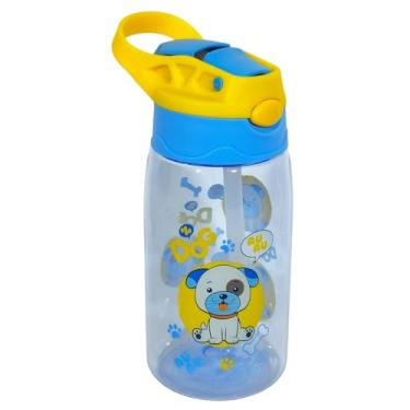 Imagem de Garrafa Infantil Animal Fun Menina Menino Escolar Creche Al�a Tampa Com Trava Canudo 500ml (Cachorro)